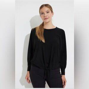 Joseph Ribkoff Tie-Front Top Blouse Woman 18 Black Capsule Office Style 223030